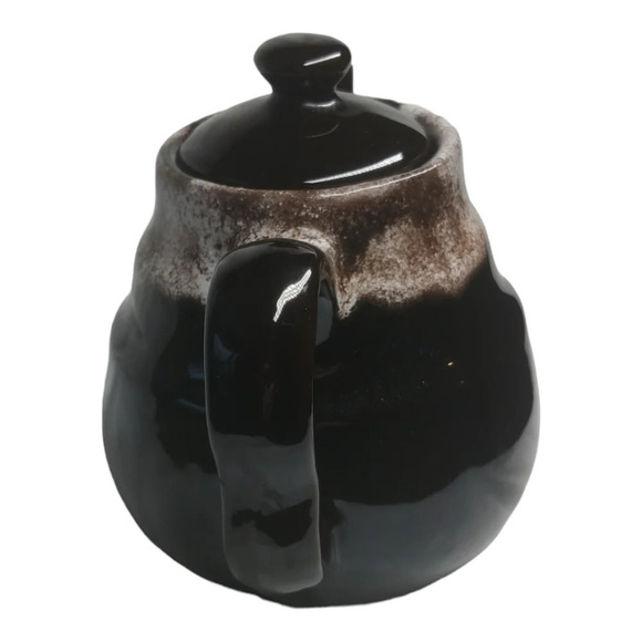 Vintage Hamilton Royal Canadian Pottery  two-tone brown glazed teapot - Picture 3 of 10